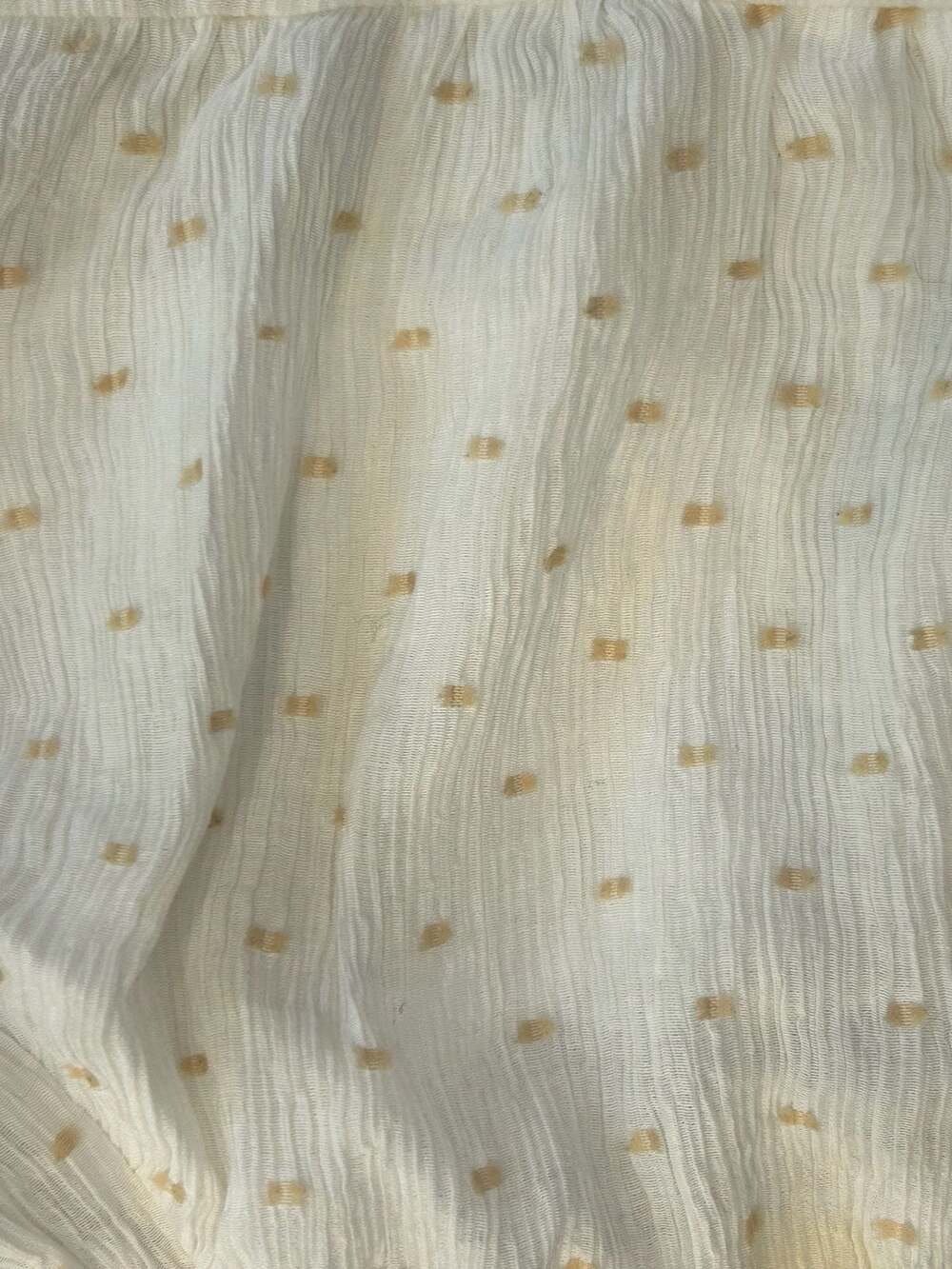 Japna Cream Swiss Dot Smocked Milkmaid Crop Top - Picture 4 of 9